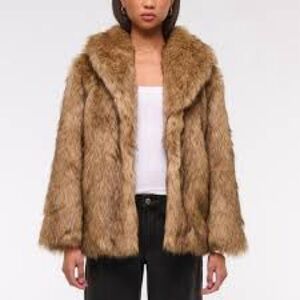 Abercrombie Women's Shawl Collar Faux Fur Coat -NWOT